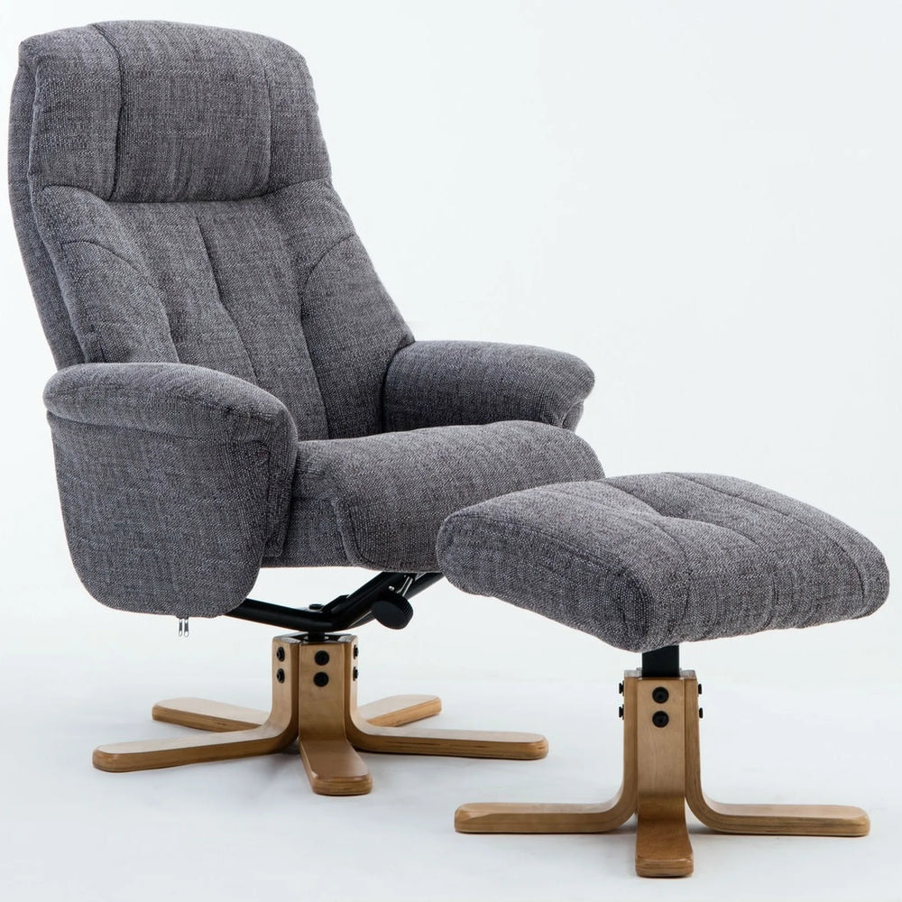 Durham Reclining Swivel Chair with Footstool