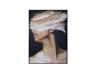 Veiled Expression Hand Embellished Framed Canvas Wall Art 100x140cm