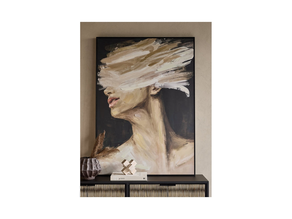 Veiled Expression Hand Embellished Framed Canvas Wall Art 100x140cm