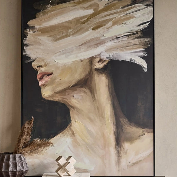 Veiled Expression Hand Embellished Framed Canvas Wall Art 100x140cm