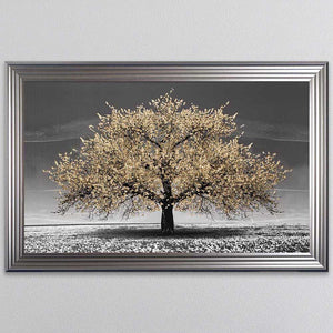Champagne Cherry Tree Framed Wall Art 114x74cm