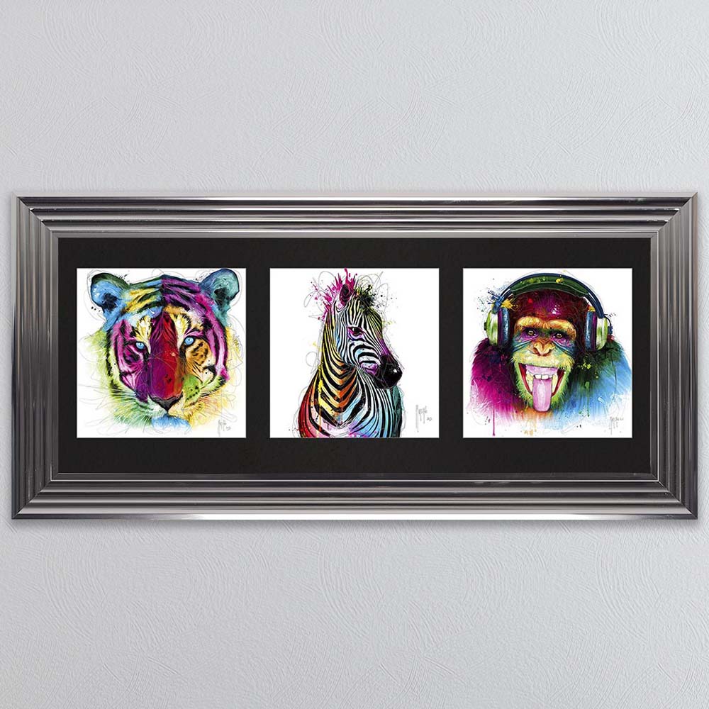 Animals Triptych Framed Wall Art 115x55cm