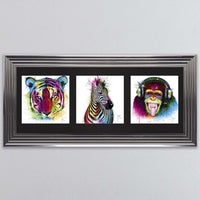 Animals Triptych Framed Wall Art 115x55cm