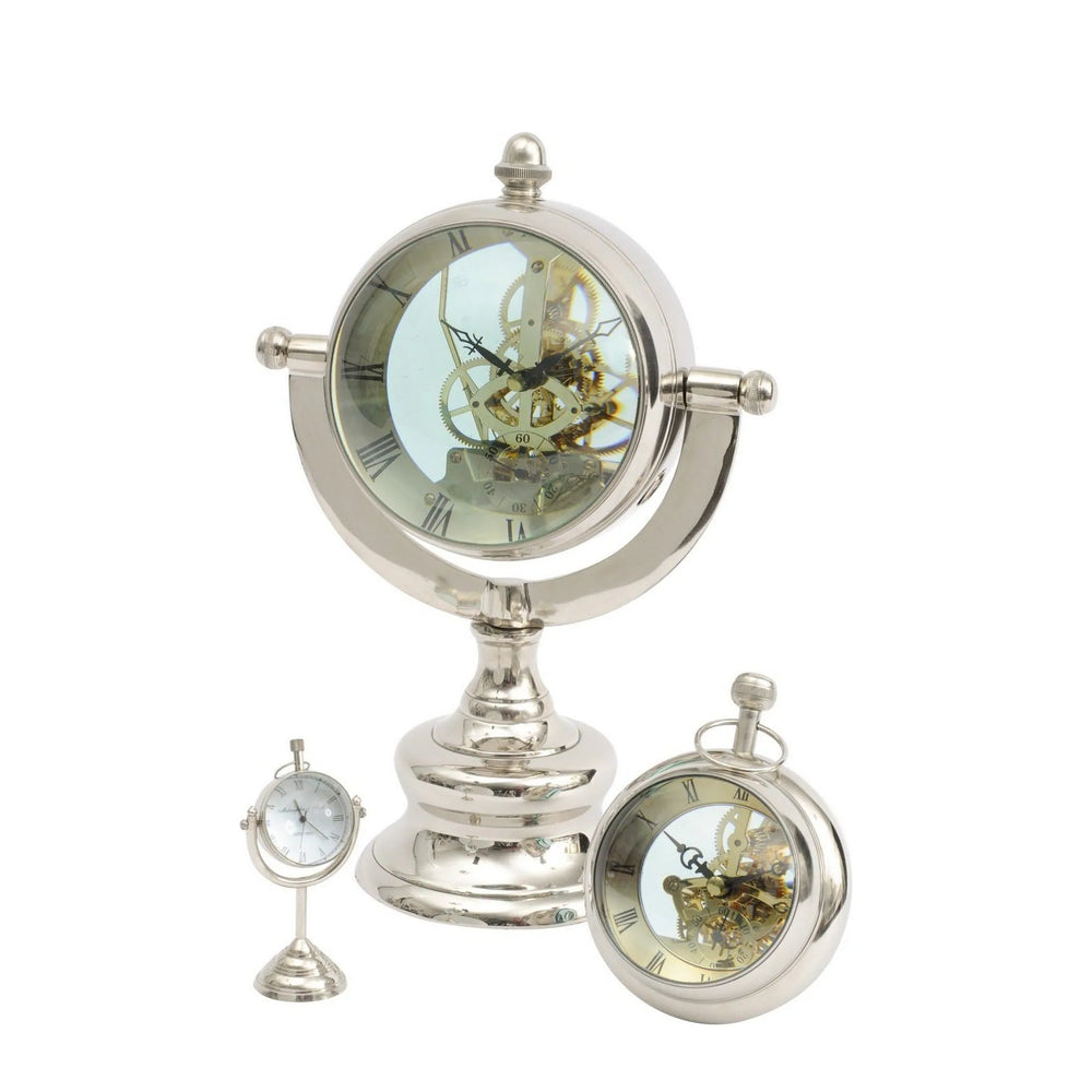 Cooper Nickel Paperweight Clock