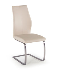 Issy Faux Leather Dining Chair in Taupe
