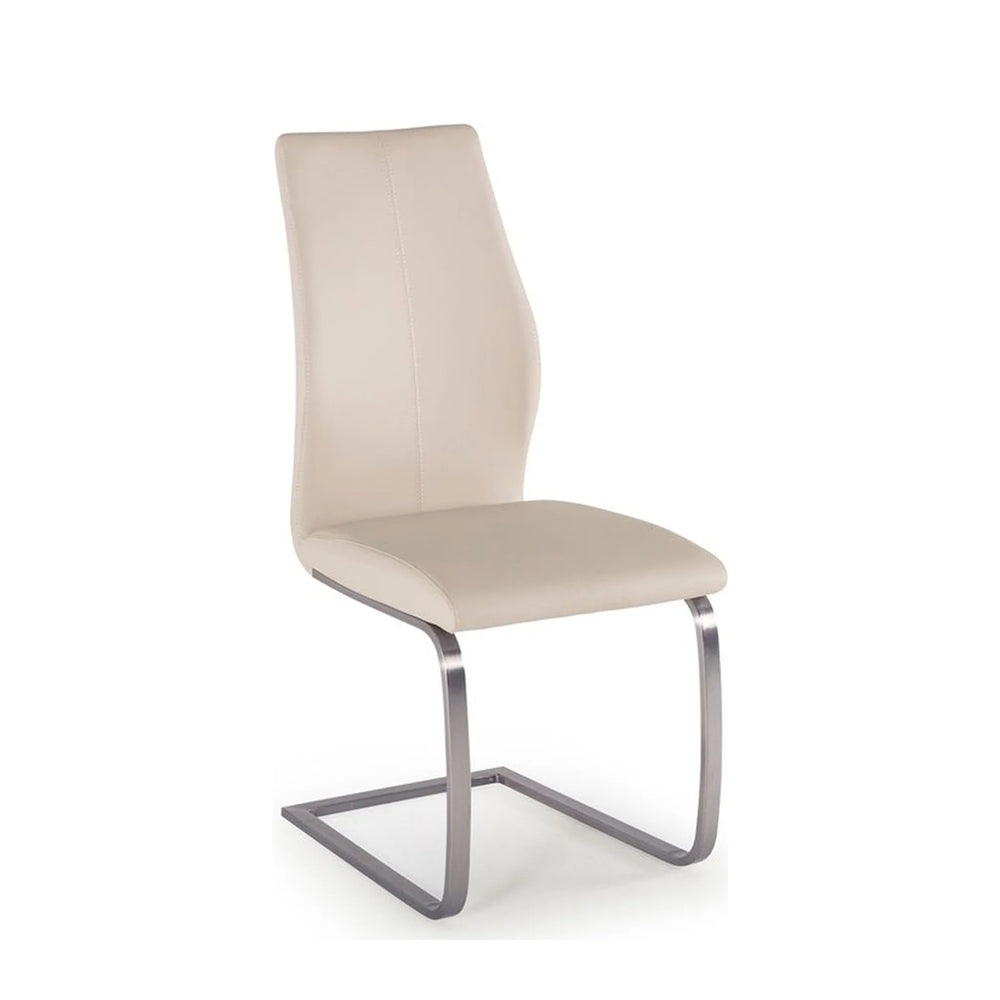 Issy Faux Leather Dining Chair in Taupe