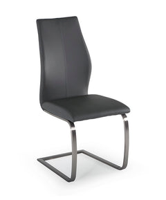 Issy Faux Leather Dining Chair in Grey