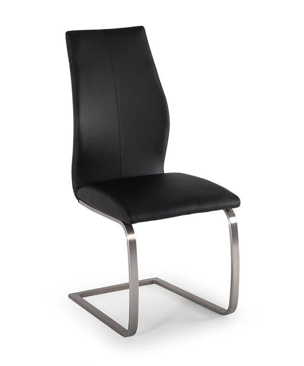 Issy Faux Leather Dining Chair in Black