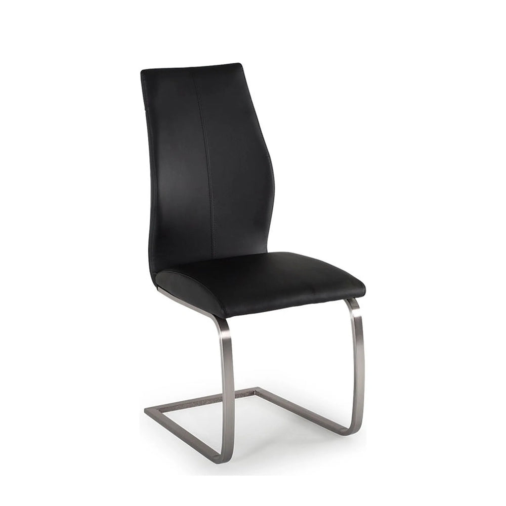 Issy Faux Leather Dining Chair in Black