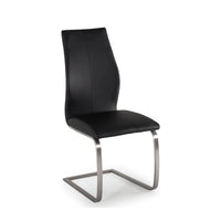 Issy Faux Leather Dining Chair in Black