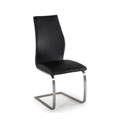 Issy Faux Leather Dining Chair in Black