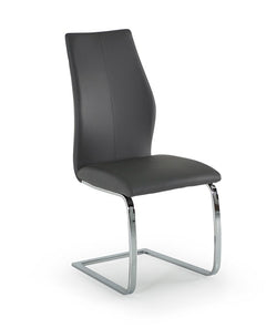 Eton Faux Leather Dining Chair in Grey