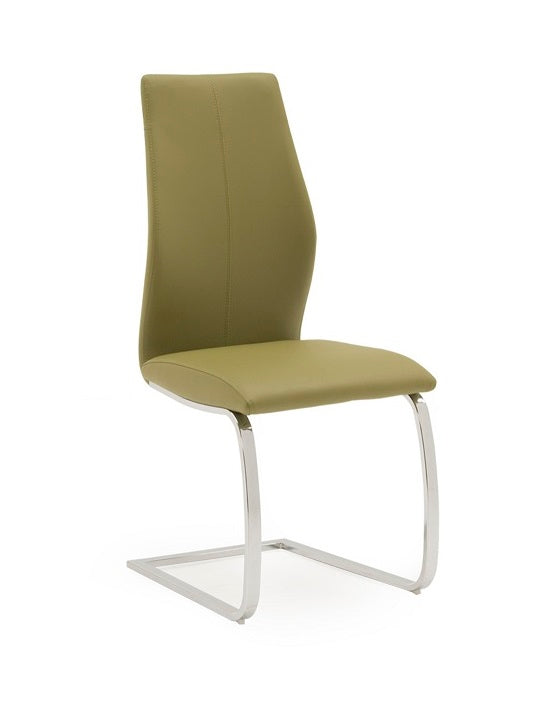 Eton Faux Leather Dining Chair in Olive