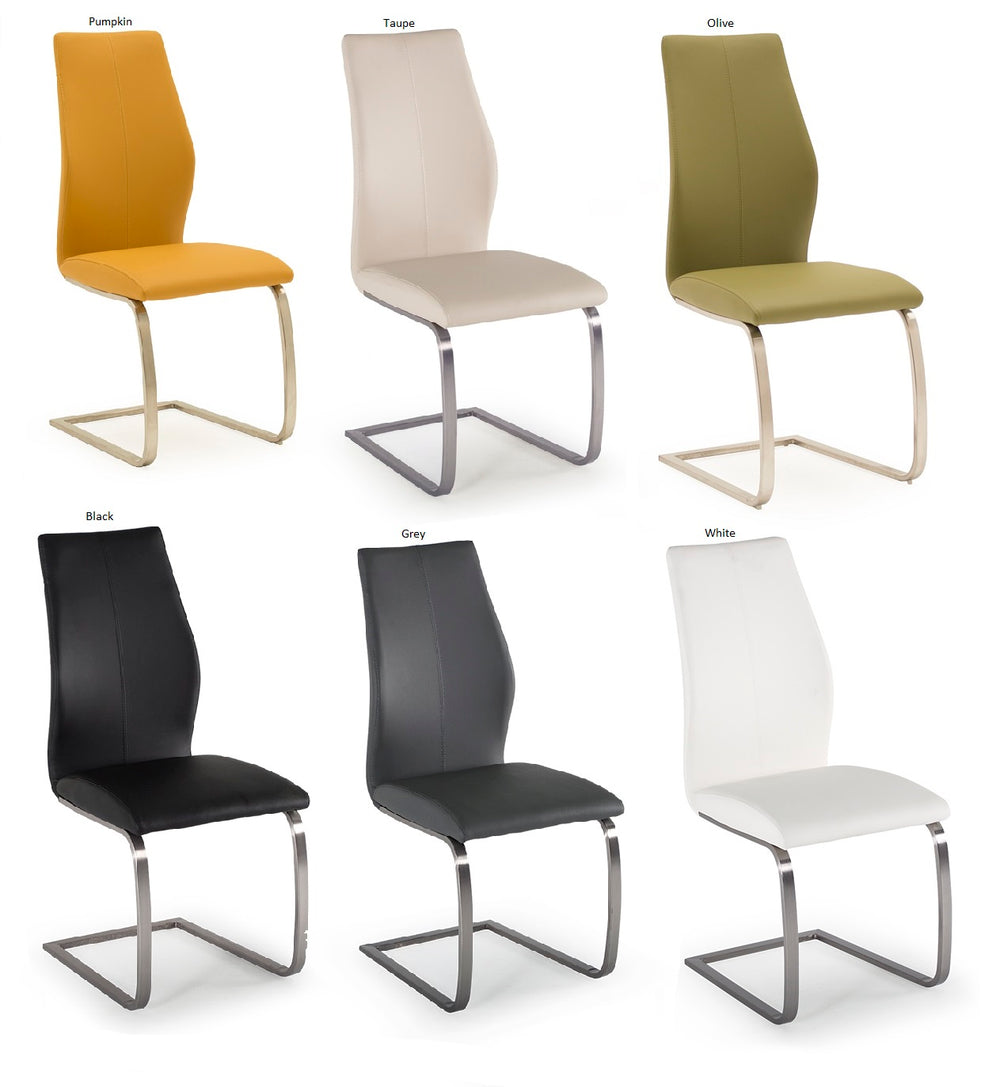 Issy Faux Leather Dining Chair in Olive