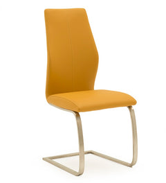 Issy Faux Leather Dining Chair in Pumpkin