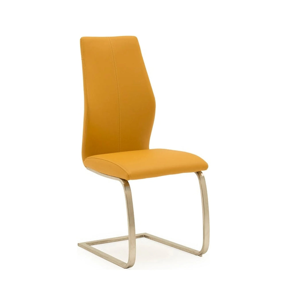 Issy Faux Leather Dining Chair in Pumpkin