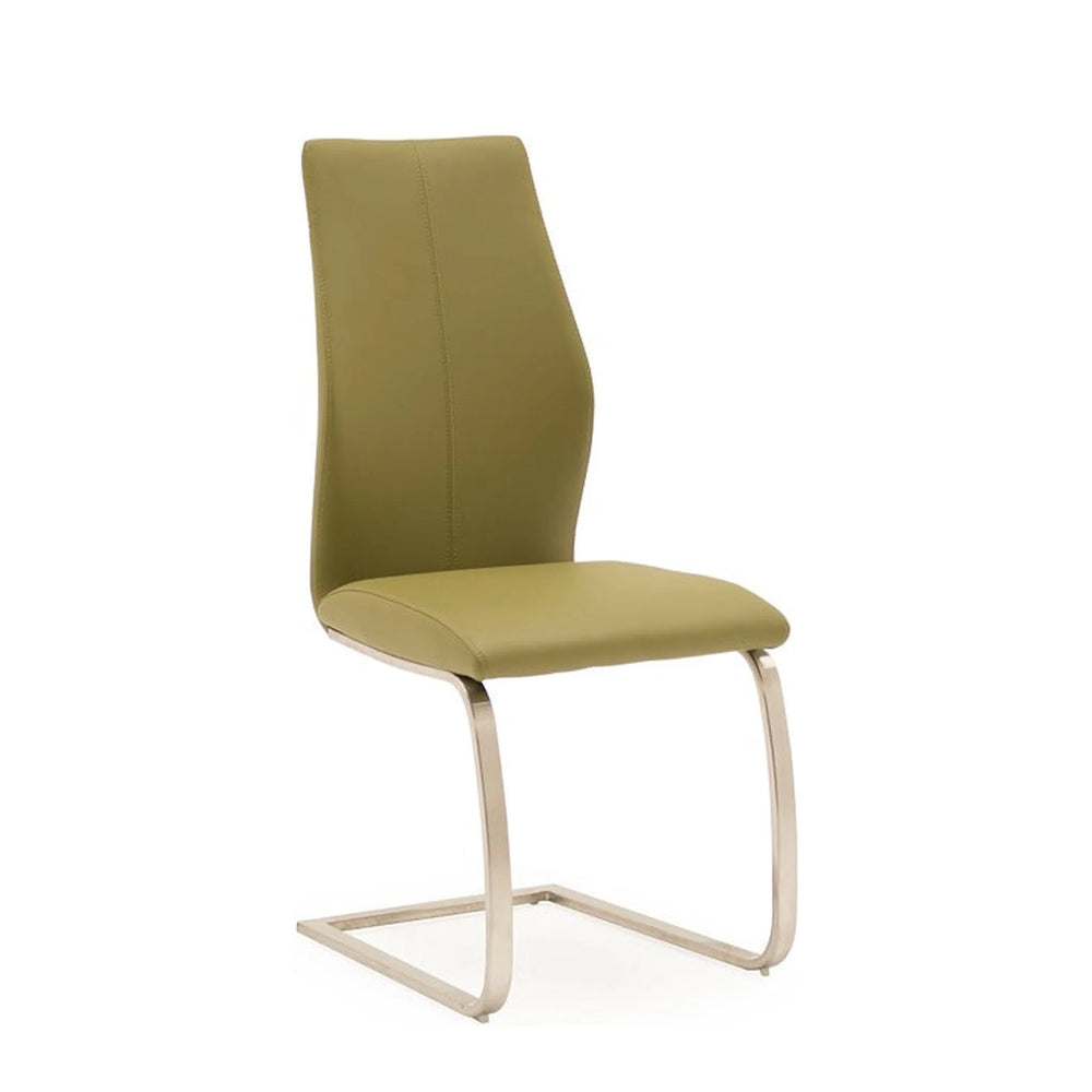Issy Faux Leather Dining Chair in Olive