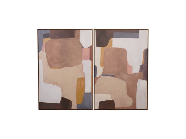 Modern Abstract Set of 2 Framed Canvas Wall Art 160x120cm