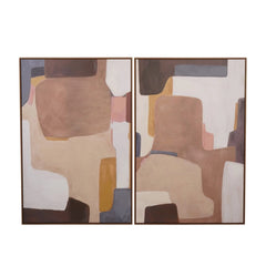 Modern Abstract Set of 2 Framed Canvas Wall Art 160x120cm