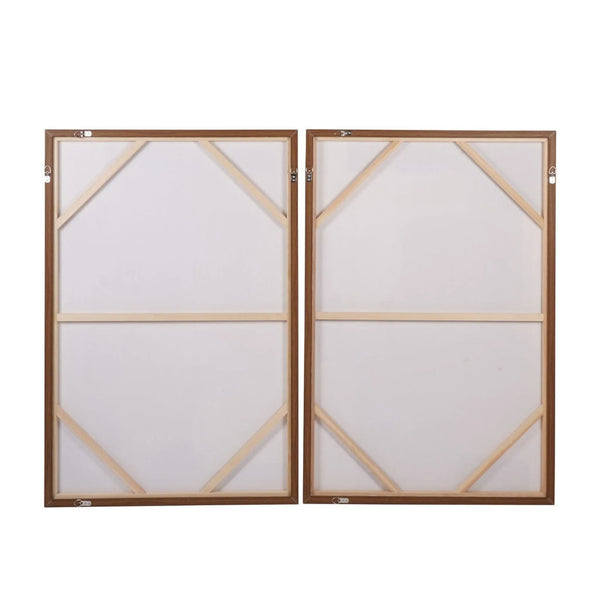 Modern Abstract Set of 2 Framed Canvas Wall Art 160x120cm