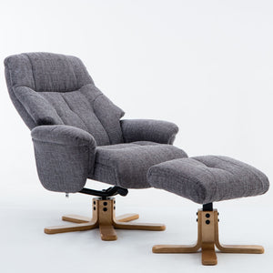 Durham Reclining Swivel Chair with Footstool
