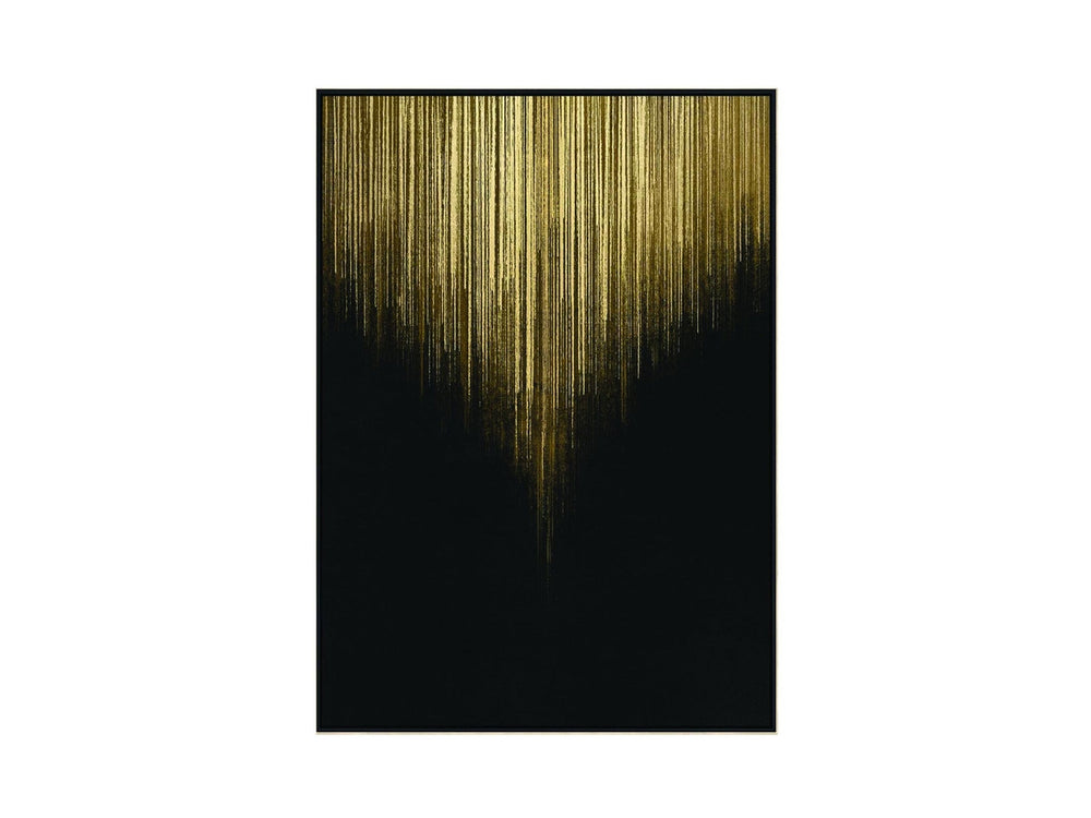 Golden Rain Foiled Framed Canvas Wall Art 140x100cm