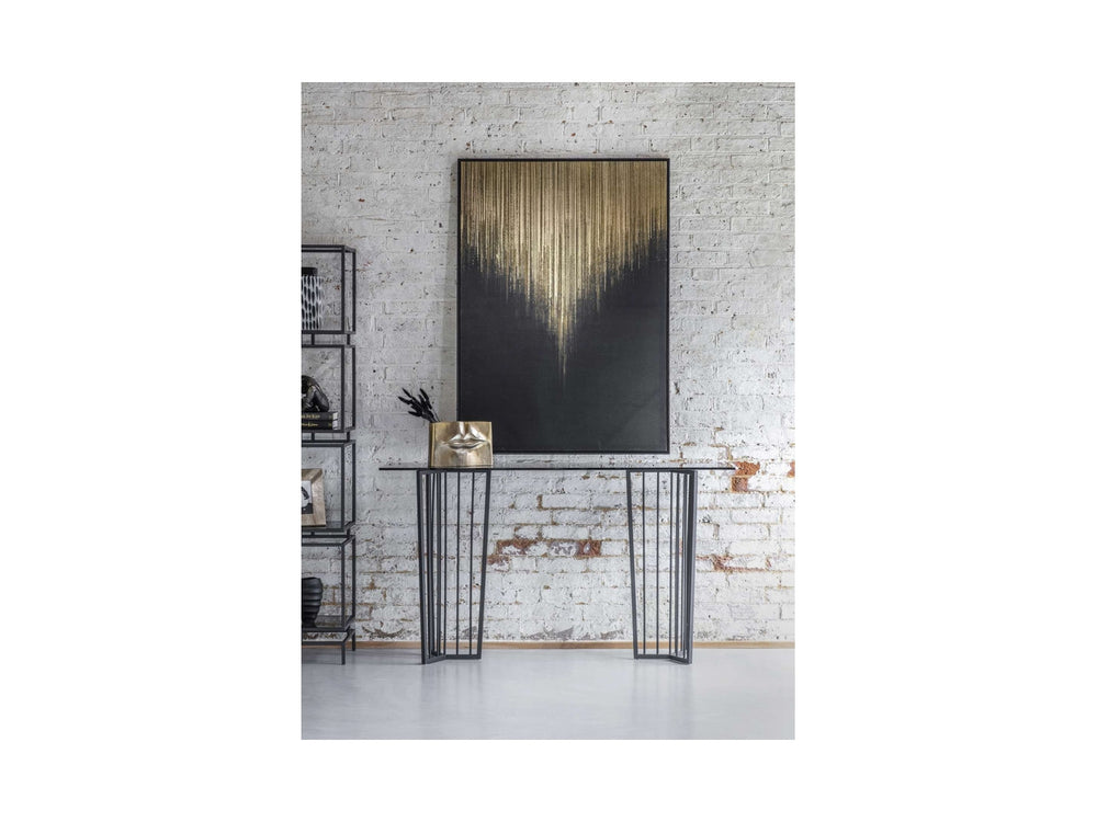 Golden Rain Foiled Framed Canvas Wall Art 140x100cm