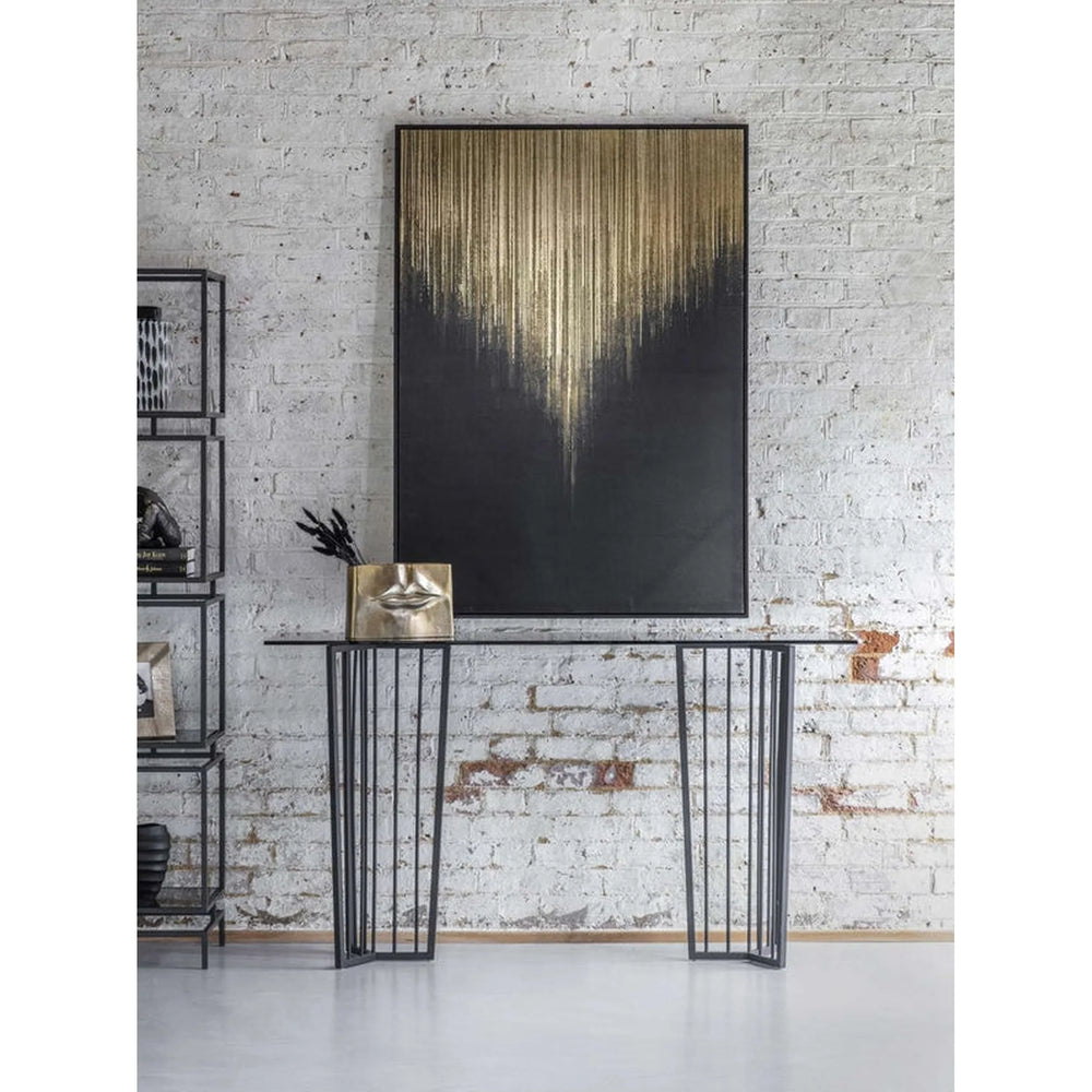 Golden Rain Foiled Framed Canvas Wall Art 140x100cm