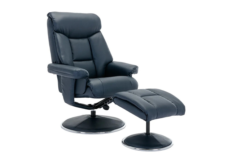 Bali Reclining Swivel Chair with Footstool