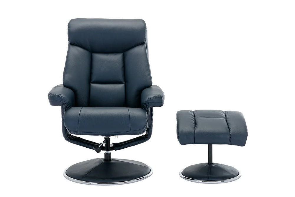 Bali Reclining Swivel Chair with Footstool