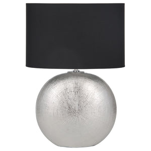 Silver Ceramic Table Lamp Complete