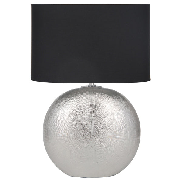Silver Ceramic Table Lamp Complete