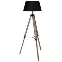 Wooden Tripod Floor Lamp with Shade