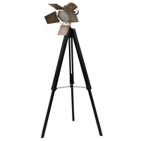 Black Wood Film Light & Antique Brass Head (Floor Lamp)