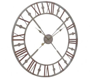Antique Grey Skeleton Wall Clock
