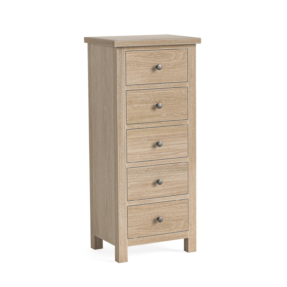 Meadow Brook Oak 5 Drawer Tall Chest