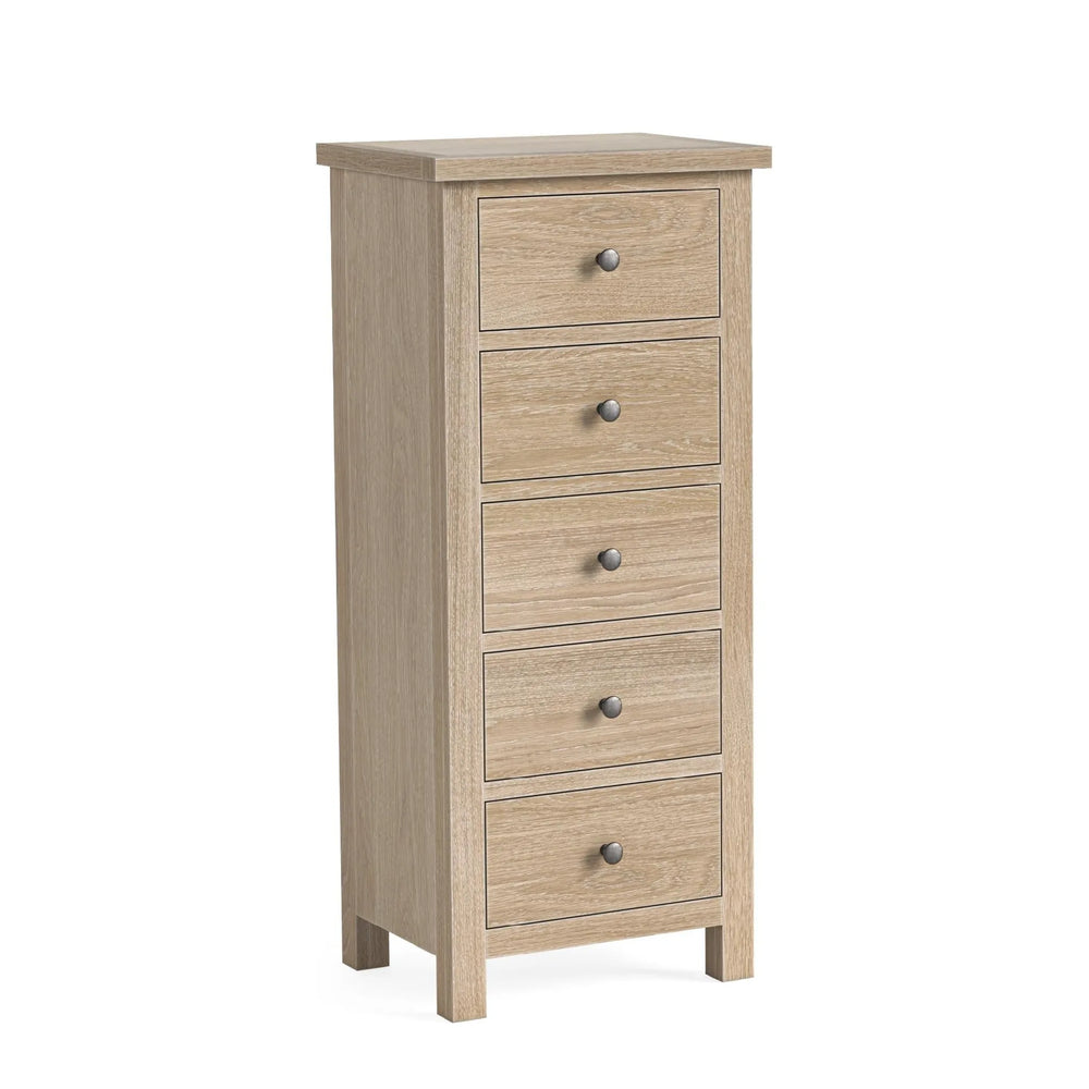Meadow Brook Oak 5 Drawer Tall Chest
