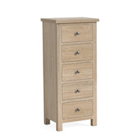 Meadow Brook Oak 5 Drawer Tall Chest