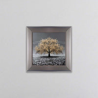 Champagne Cherry Tree Framed Wall Art 55x55cm