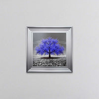 Navy Cherry Tree Framed Wall Art 55x55cm
