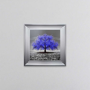 Navy Cherry Tree Framed Wall Art 55x55cm