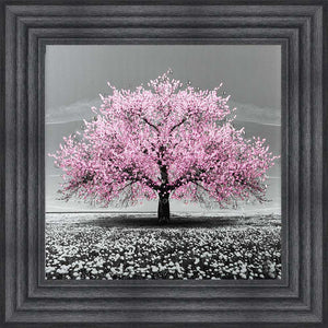 Pink Cherry Tree Framed Wall Art 55x55cm