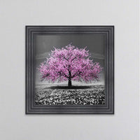 Pink Cherry Tree Framed Wall Art 75x75cm