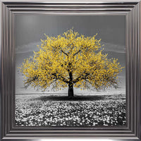 Yellow Cherry Tree Framed Wall Art 75x75cm