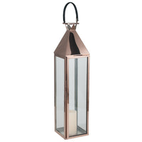 Shiny Copper Stainless Steel & Glass Large Lantern