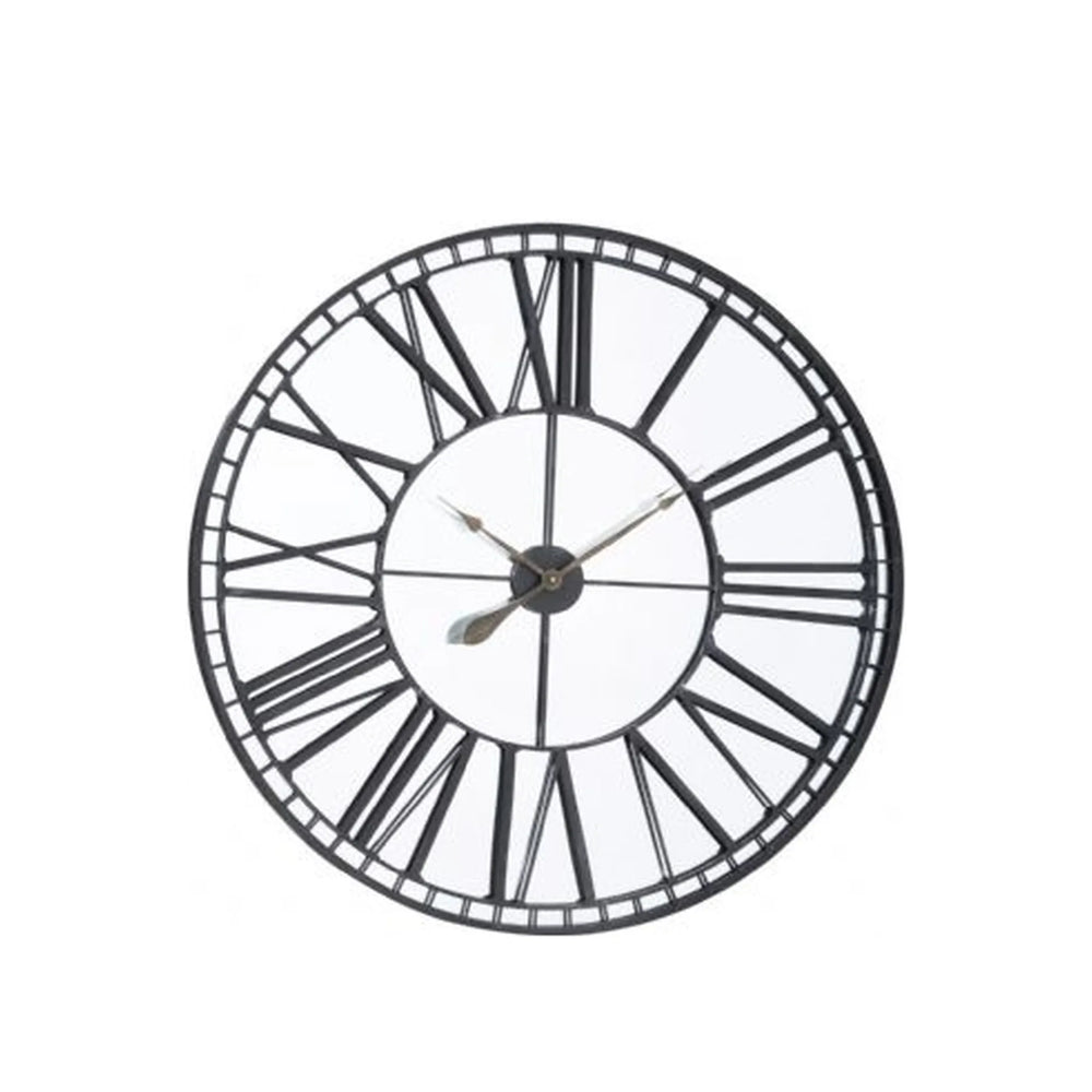 Oversized Skeleton Mirror Wall Clock