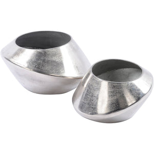 Silver Abstract Aluminium Vase Large
