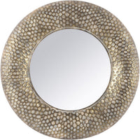 Gold Round Honeycomb Mirror
