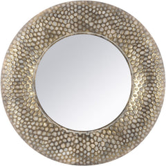Gold Round Honeycomb Mirror