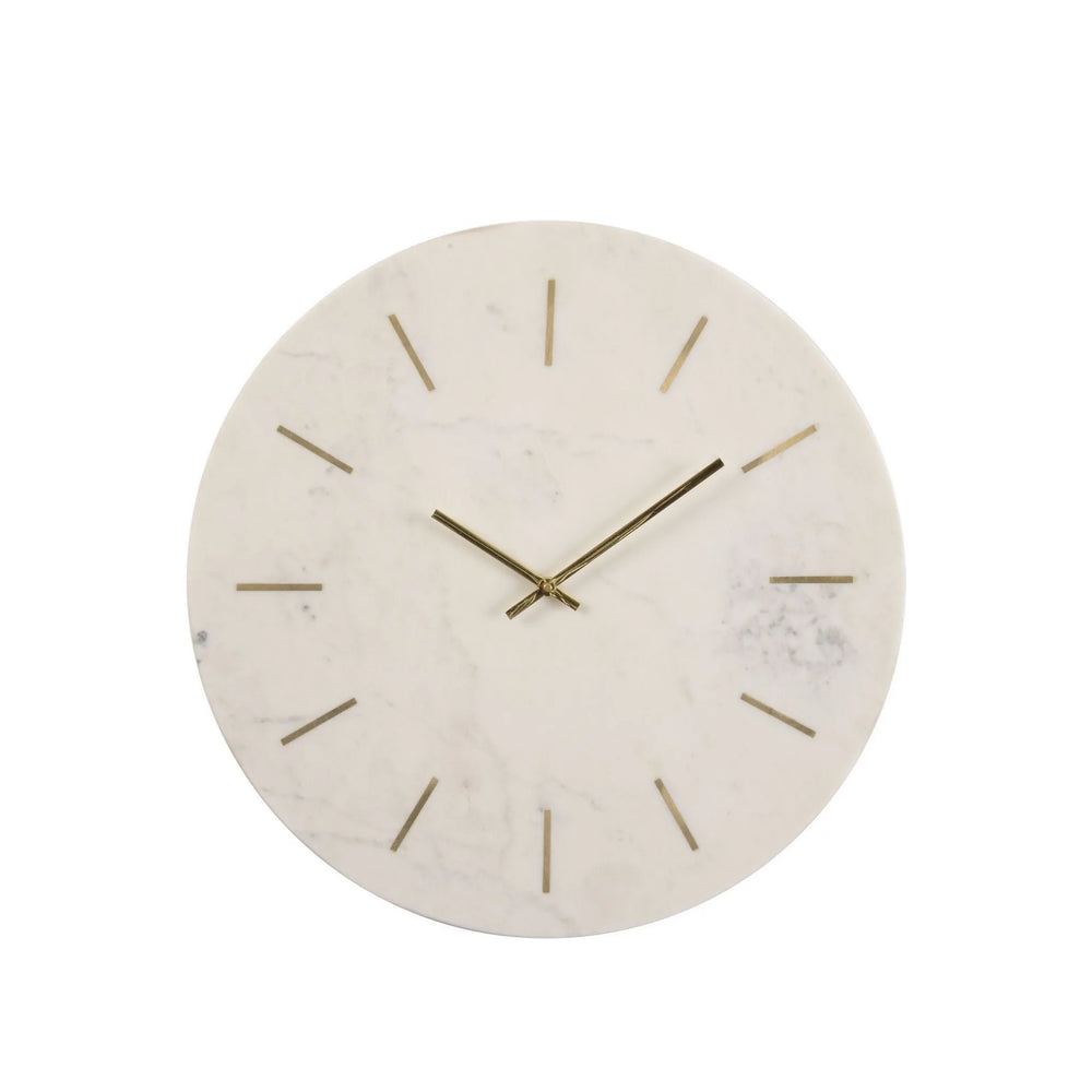 Brass Inlay And Marble Wall Clock